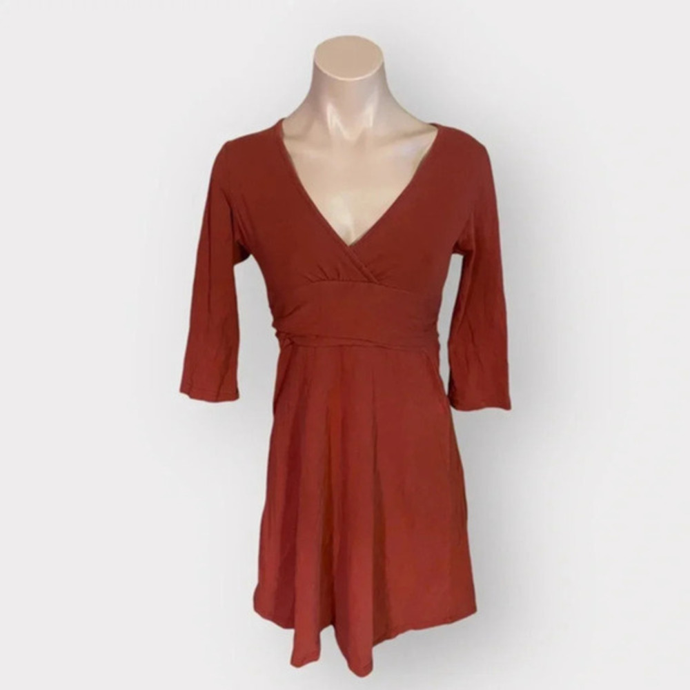 Patagonia Women’s Small Organic Cotton Burnt Orange 3/4 Sleeve Dress
